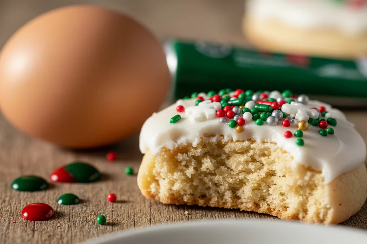 A close-up of several decorated Christmas cookies on a white plate, showing different shapes.