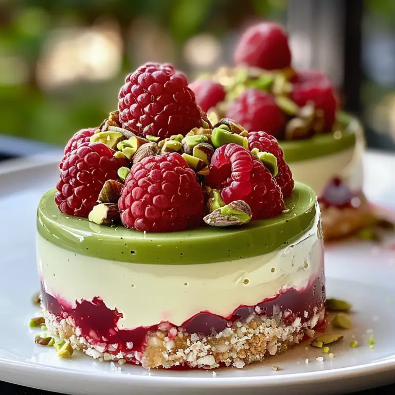 Pistachio & Raspberry Cheesecake Domes Delight