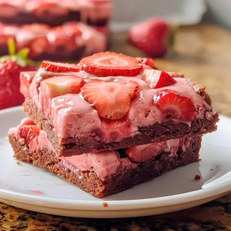 Strawberry Brownies Freshly Baked