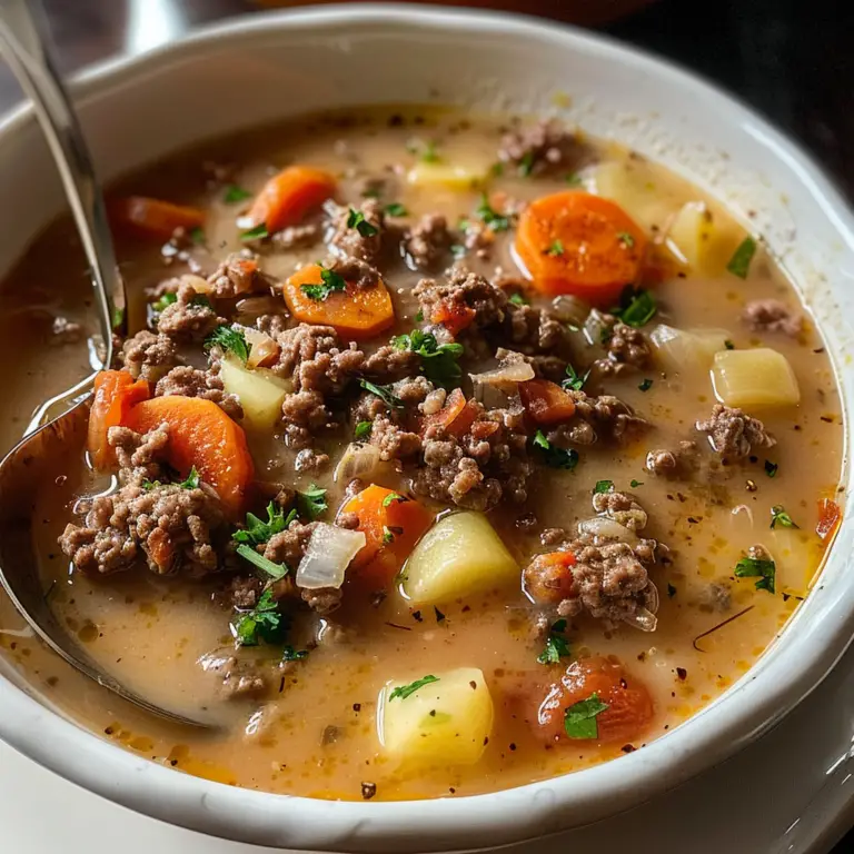 Hamburger Soup in a Bowl