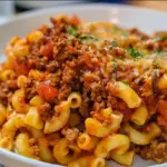 Delicious Homemade Beefaroni in a Bowl