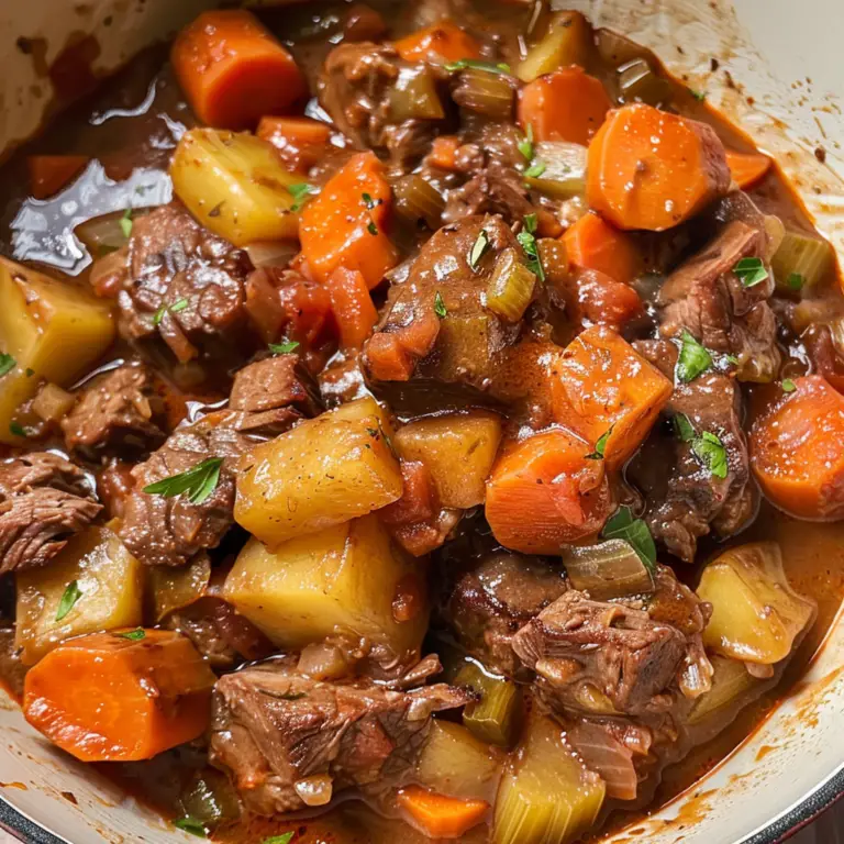 Hearty Beef Stew in a Pot