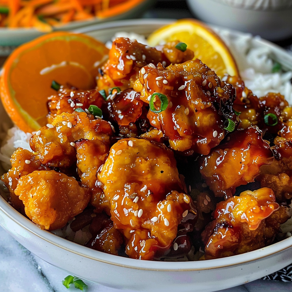 Delicious Orange Chicken Plate