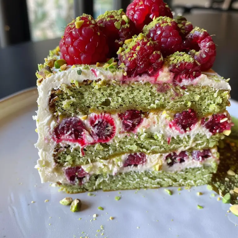 Pistachio Raspberry Cake in All Its Glory