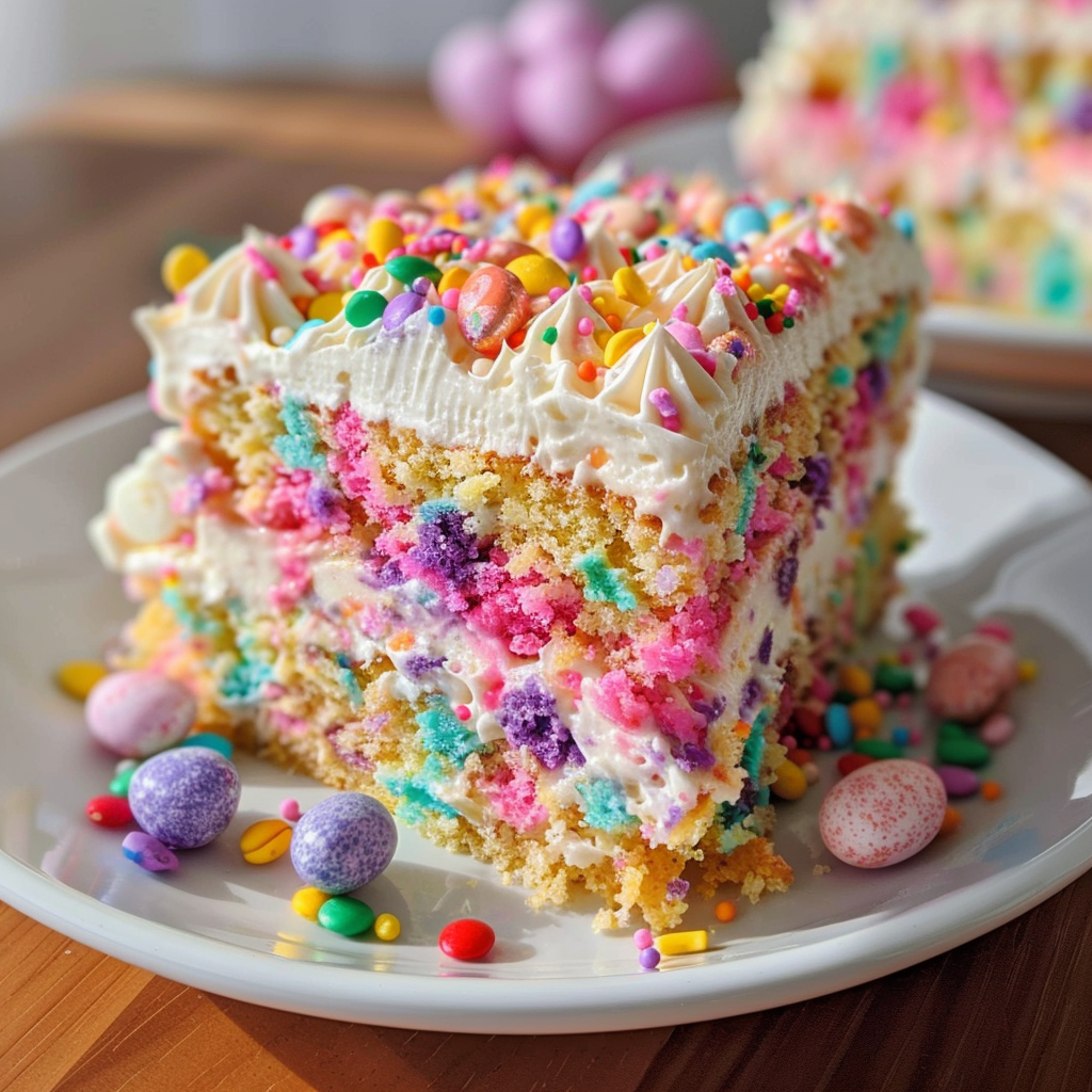Easter Cake with Colorful Decorations