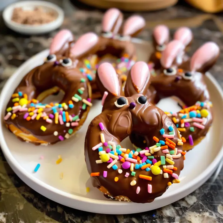 Delicious Chocolate-Dipped Bunny Pretzels