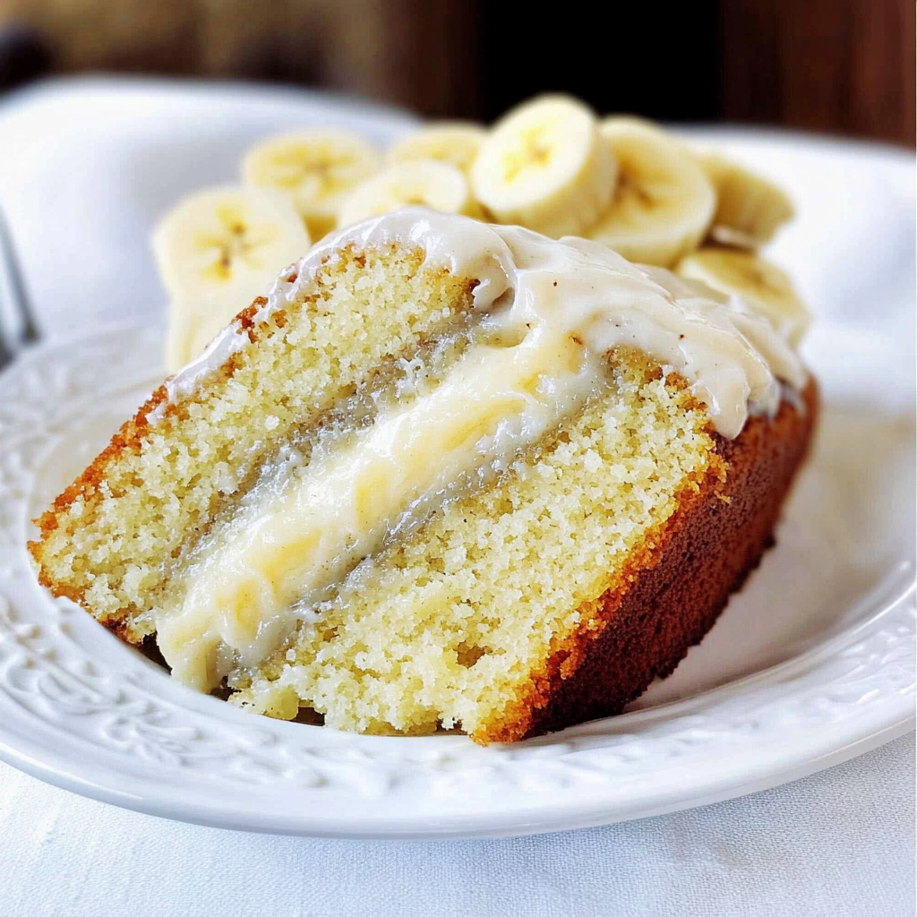 Banana Cake with Fresh Banana Curd