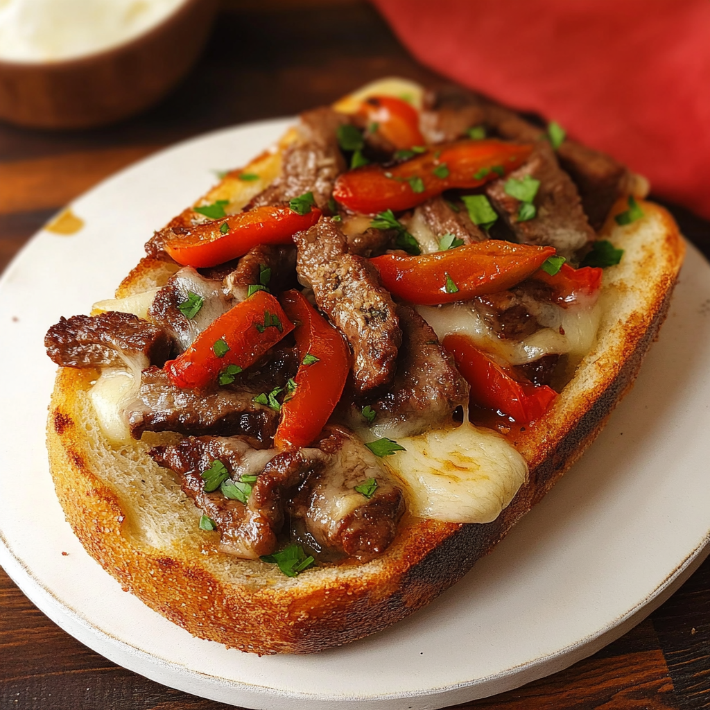 Philly Cheesesteak Cheesy Bread Recipe