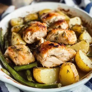 One-Pan Chicken, Potato & Green Bean Bake