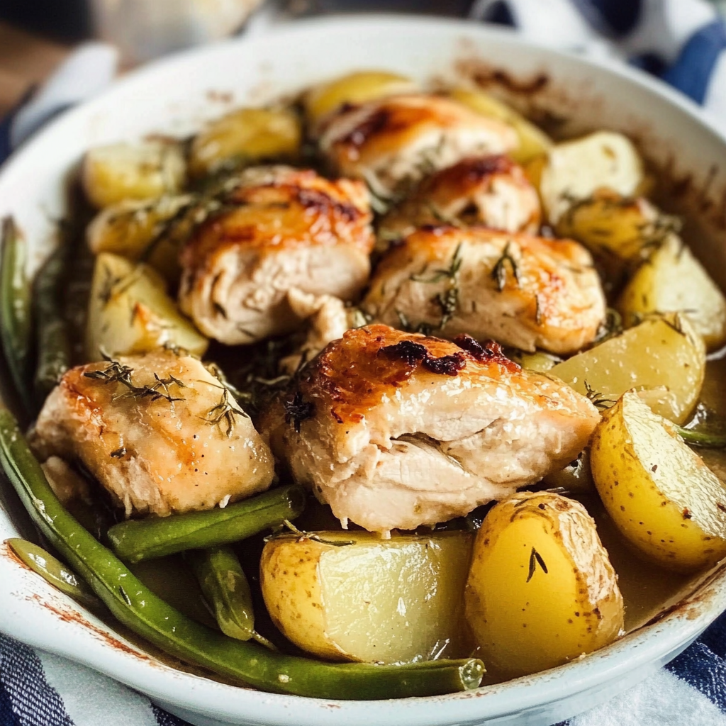 One-Pan Chicken, Potato & Green Bean Bake