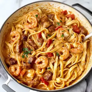 Creamy Cajun Shrimp Pasta with Sausage Delight