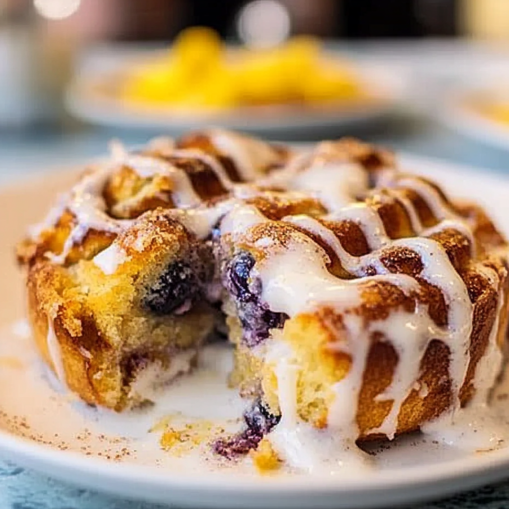 Canned Cinnamon Rolls With Heavy Cream & Blueberries