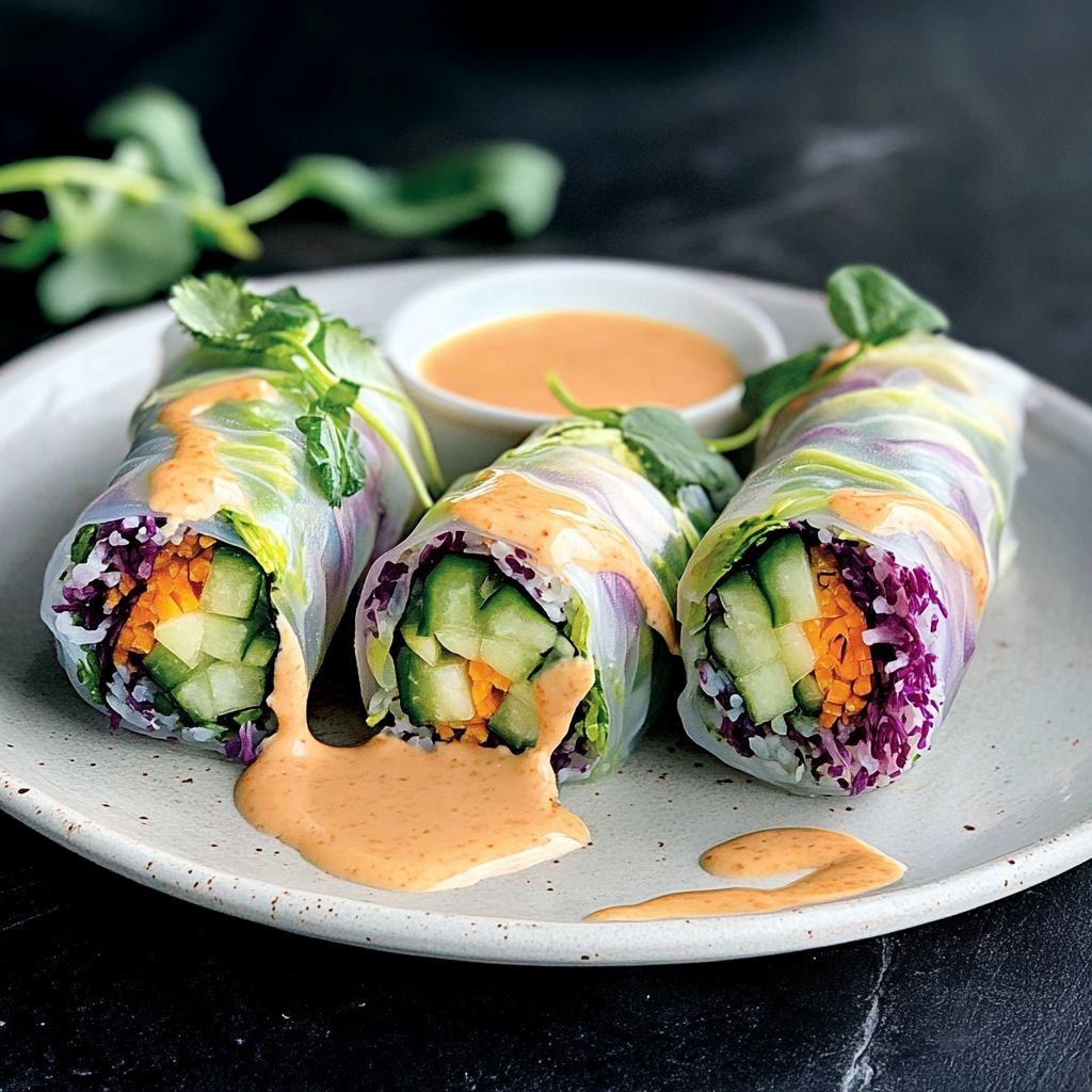 Rainbow Summer Rolls with Peanut Sauce Recipe