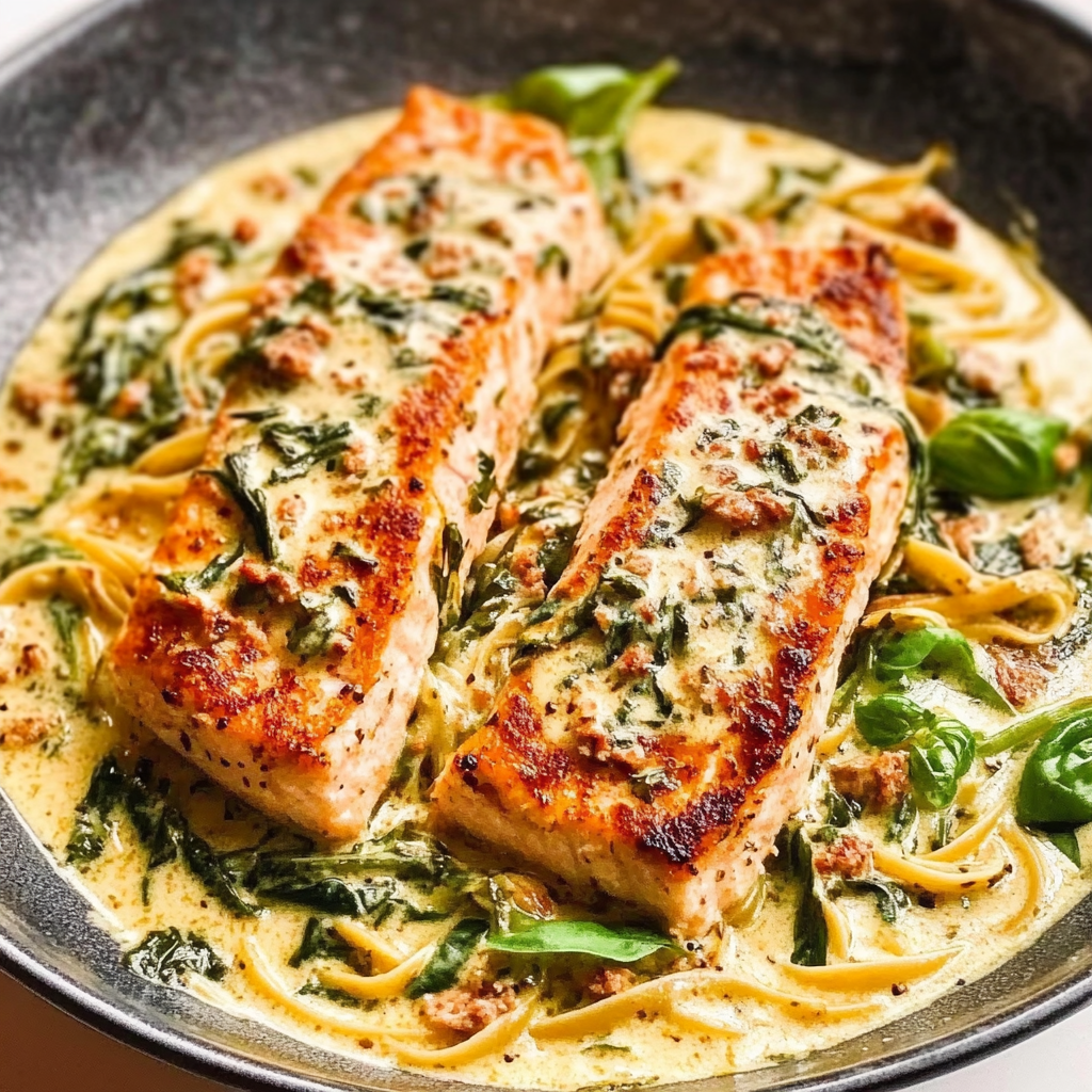 Garlic Tuscan Fish and Pasta