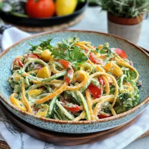 Zoodle Salad with Lemon-Tahini Dressing Recipe