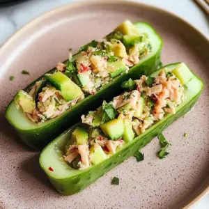 Avocado Tuna-Stuffed Cucumber Boats