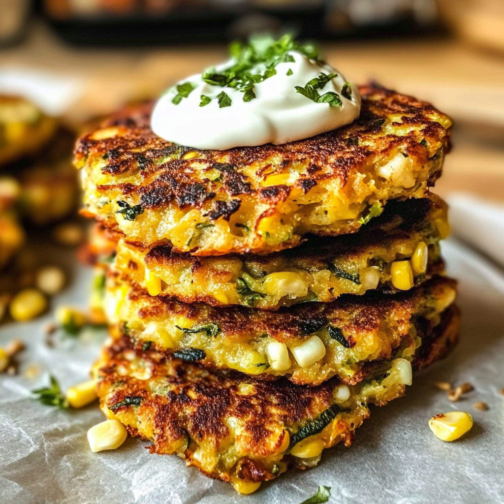 Crispy Zucchini Corn Fritters