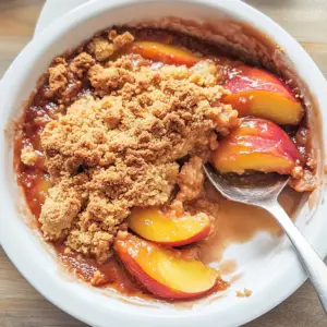Baked Crumble Peach Dessert Recipe