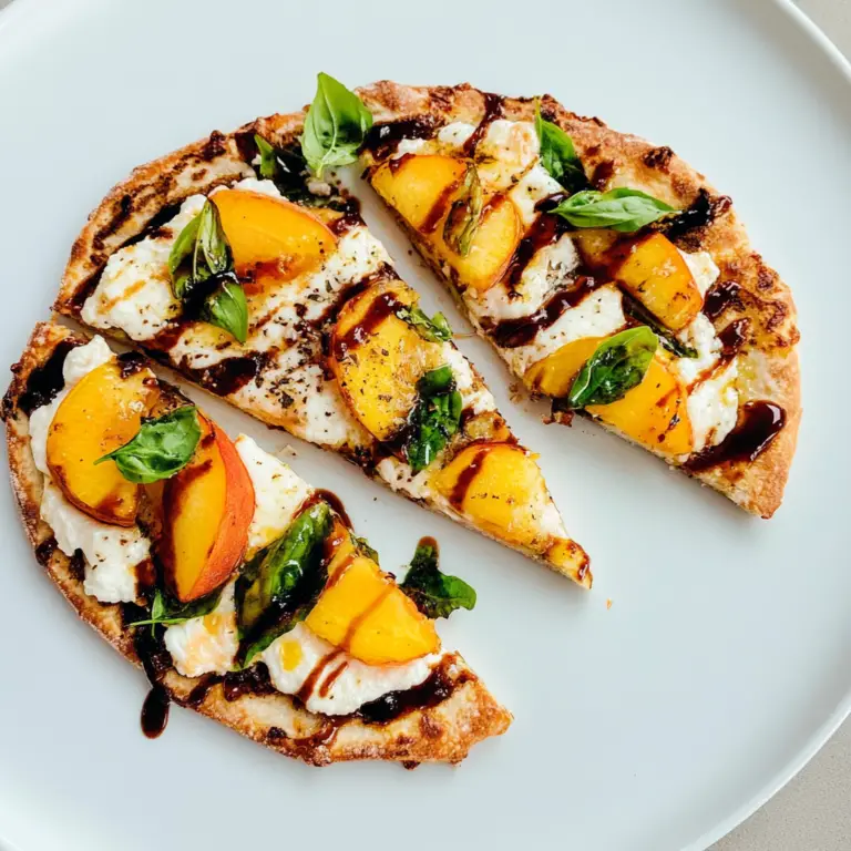 Peach & Basil Flatbread Pizza Recipe
