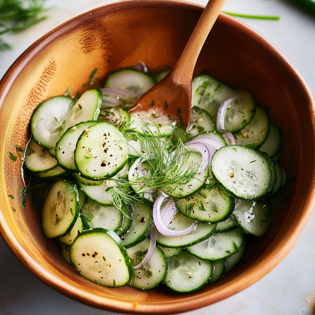Cucumber Salad with Garlic & Dill Vinaigrette