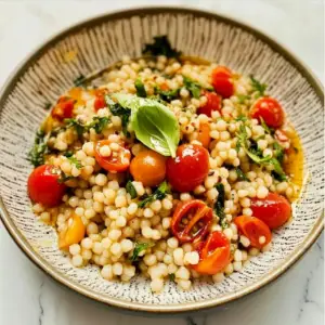 Pearl Couscous with Sautéed Cherry Tomatoes Recipe