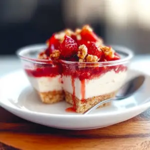 No Bake Strawberry Cheesecake Cups Recipe