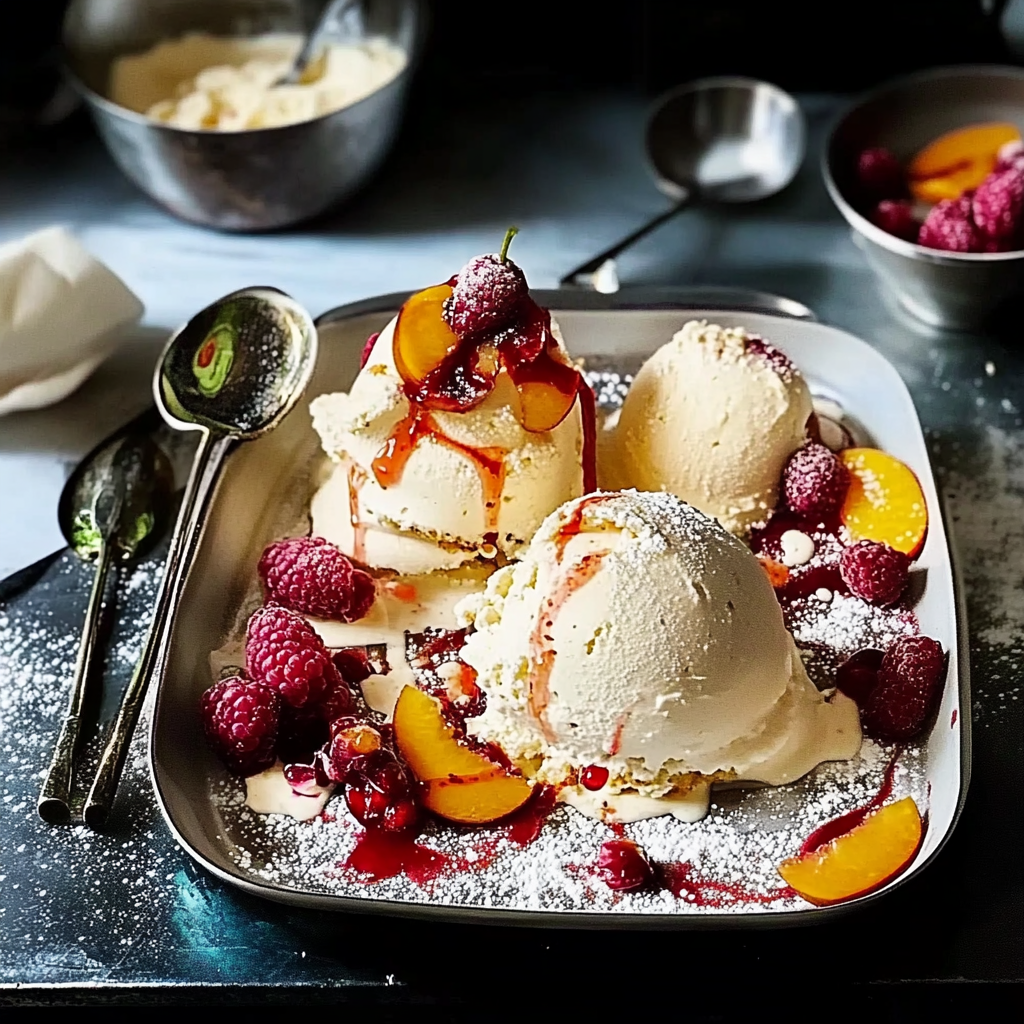 Peach & Raspberry Ice Cream Sandwiches Recipe