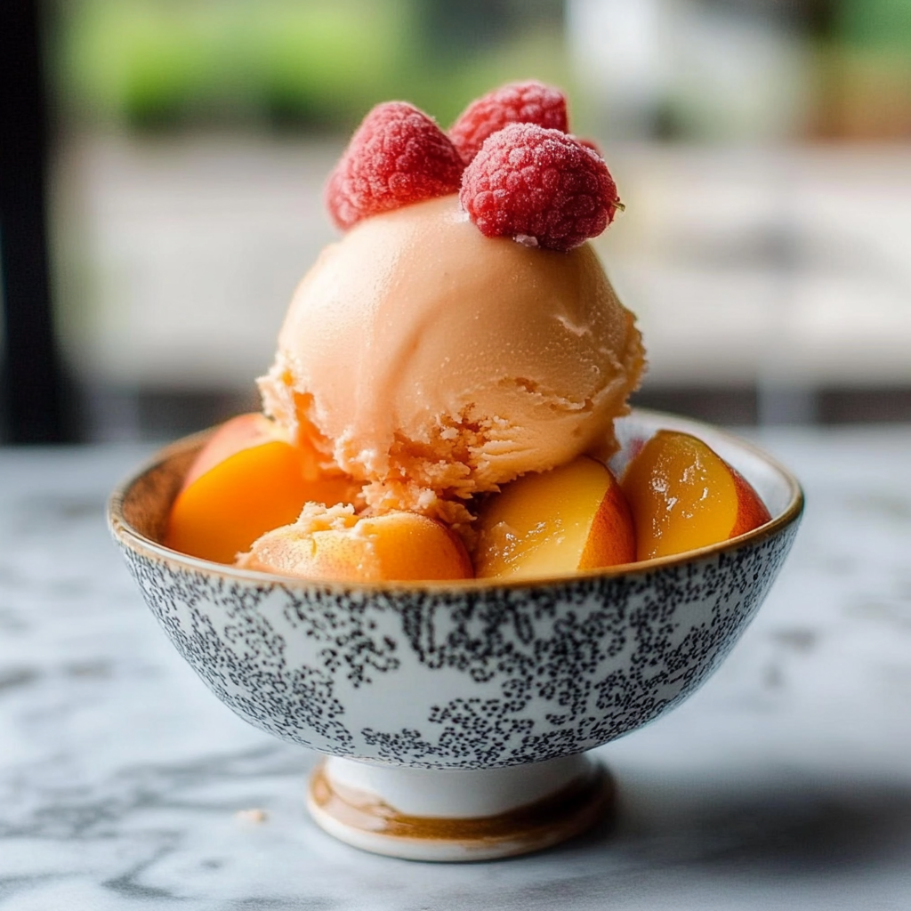 No-Churn Peach Sorbet Recipe