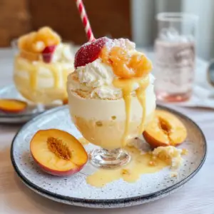 Peach Ice Cream Floats