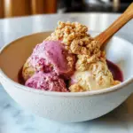 Rhubarb Gelato with Almond Crunch Recipe