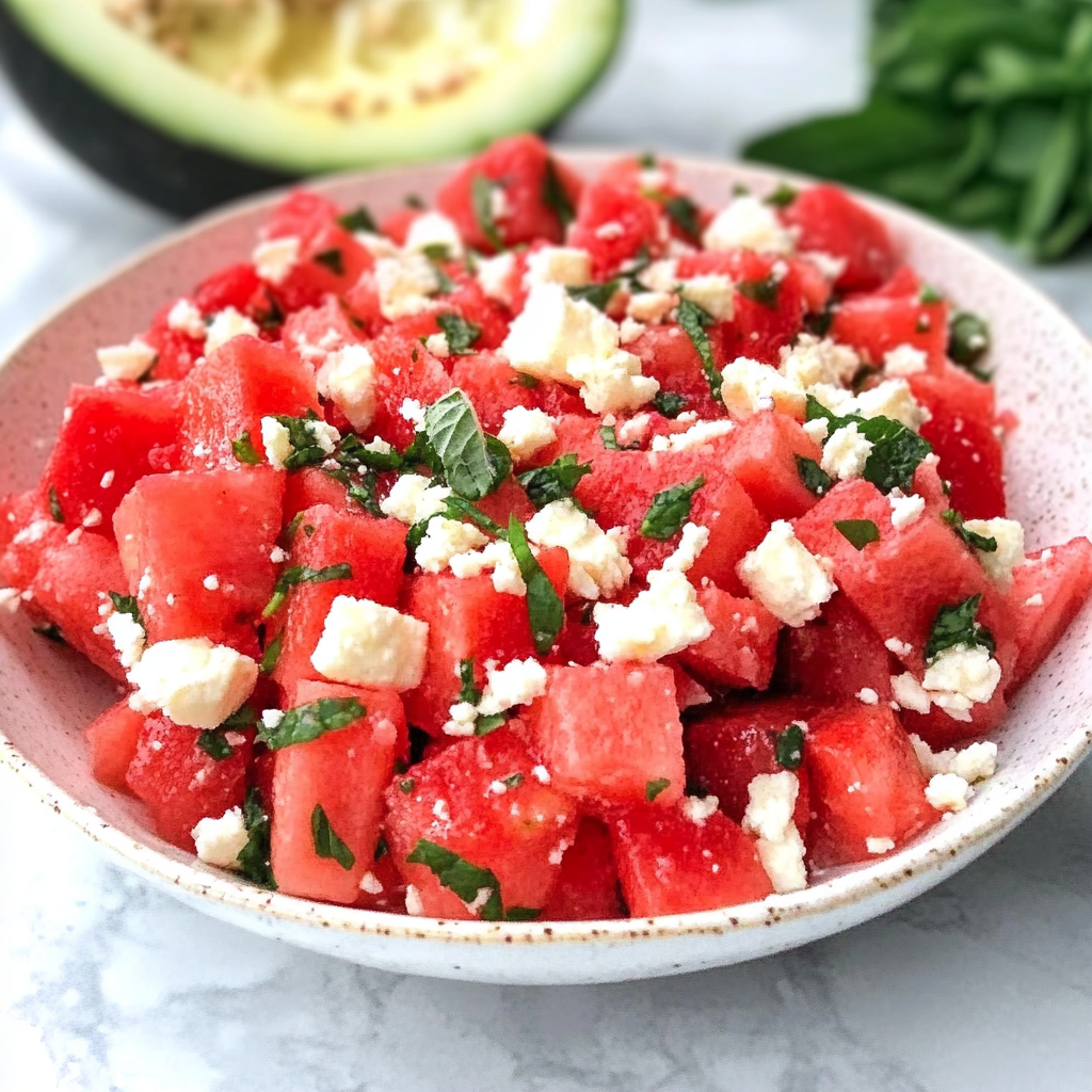 Watermelon Feta Mint Salad Recipe