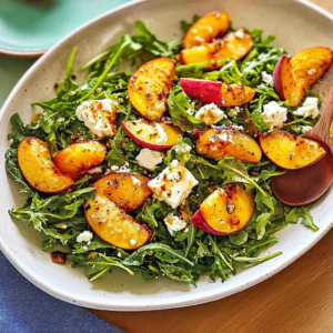 Peach Feta Arugula Salad Recipe