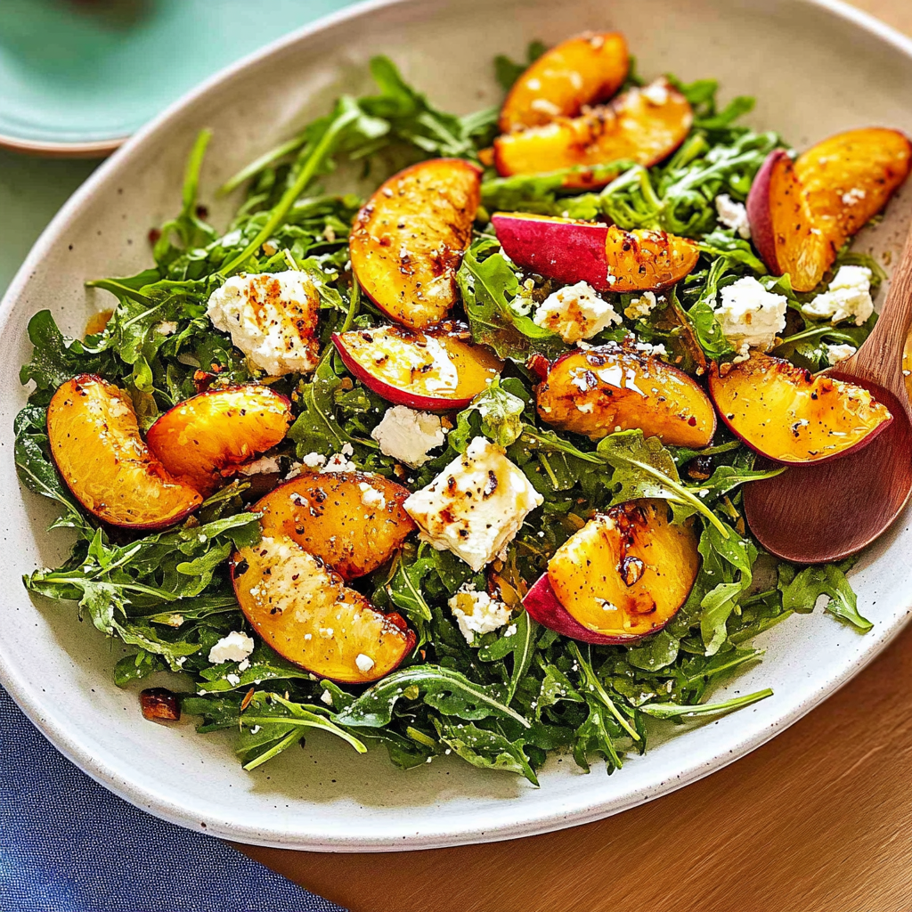 Peach Feta Arugula Salad Recipe