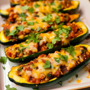 Mexican Zucchini Boats with Yogurt Sauce