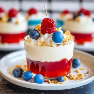 Red, White, and Blue Jello Cups Recipe