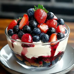 Oreo Trifle with Blueberries & Strawberries