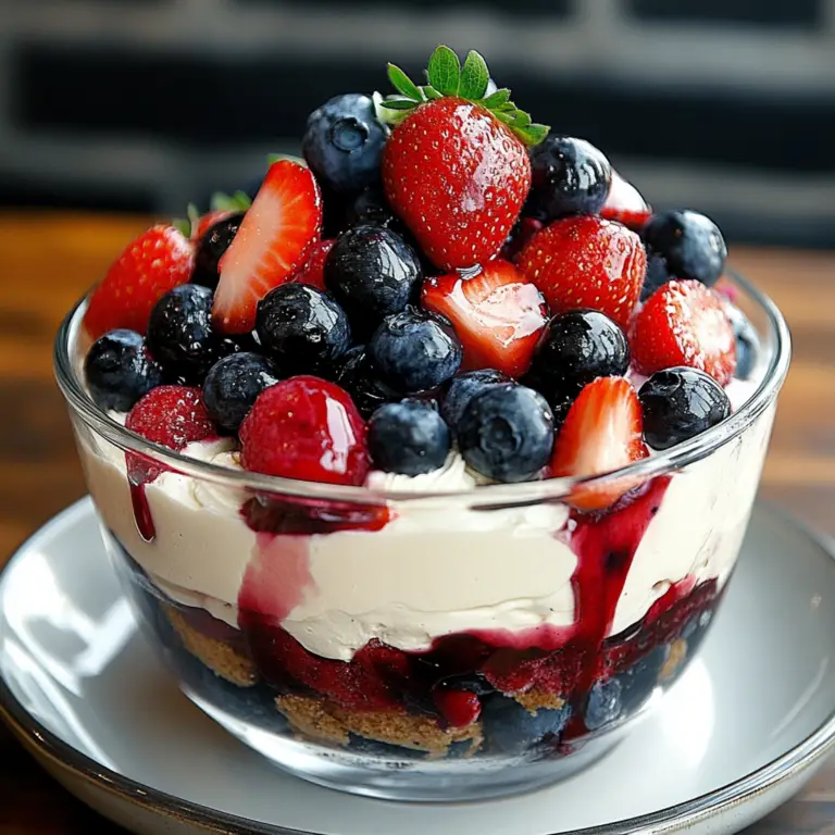 Oreo Trifle with Blueberries & Strawberries