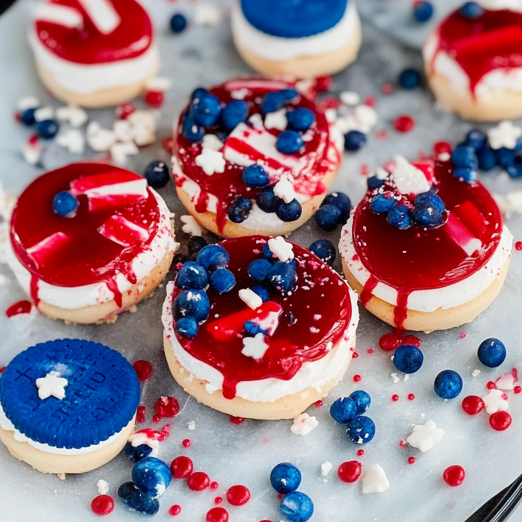 Red, White, and Blue Mini Oreo Pies Recipe