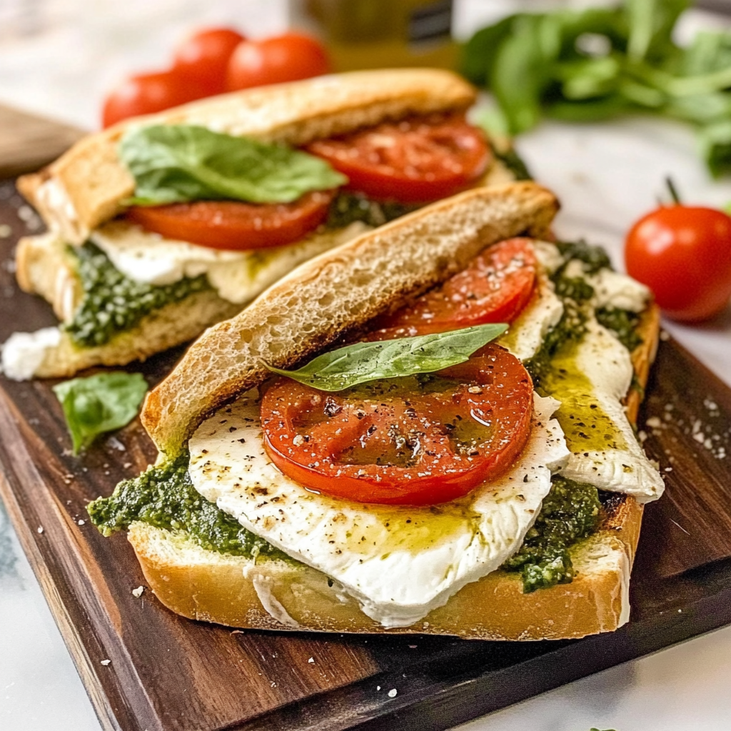 Pesto Caprese Sandwich Recipe
