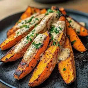 Easy Baked Garlic Parmesan Sweet Potato Wedges