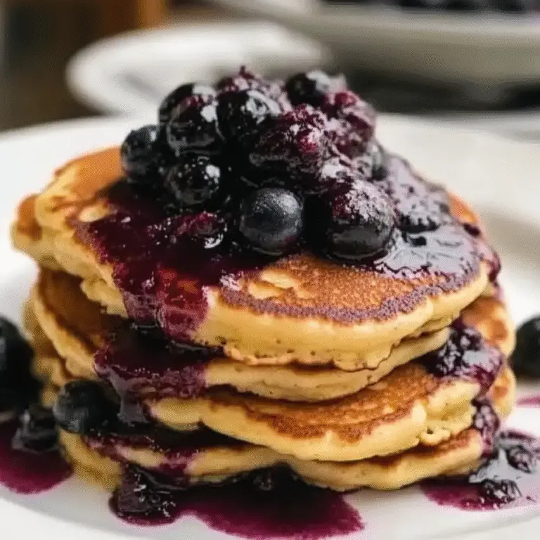 Ricotta Pancakes with Salted Blueberry Butter Recipe