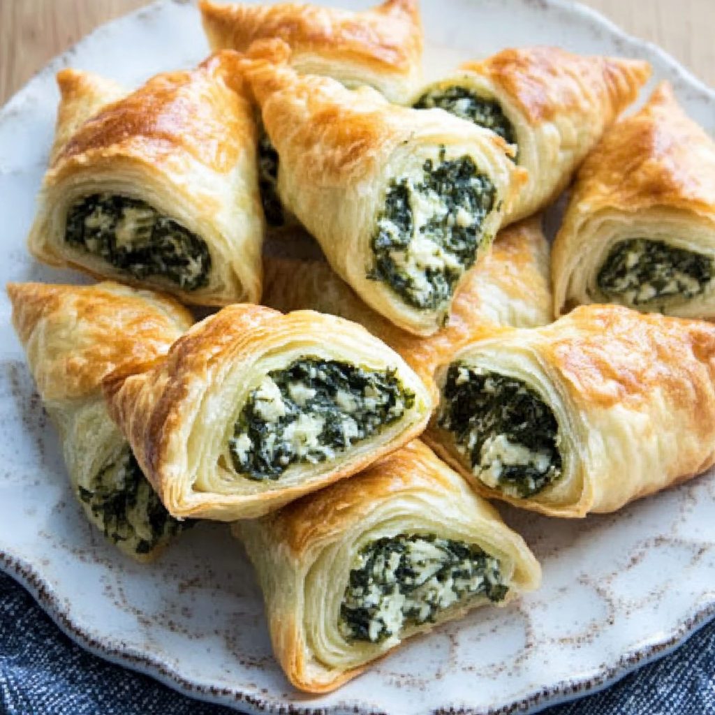 Spinach Puffs with Cream Cheese Filling Recipe