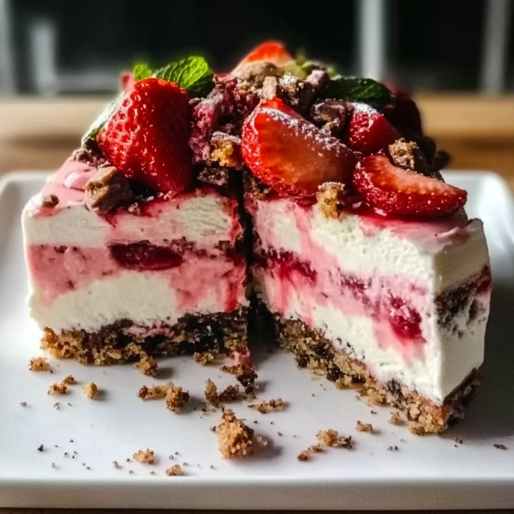 Strawberry Pretzel Ice Cream Cake Recipe