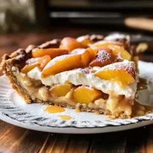 Peaches and Cream Pretzel Pie Recipe