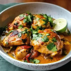 Coconut Milk-Braised Chicken with Harissa