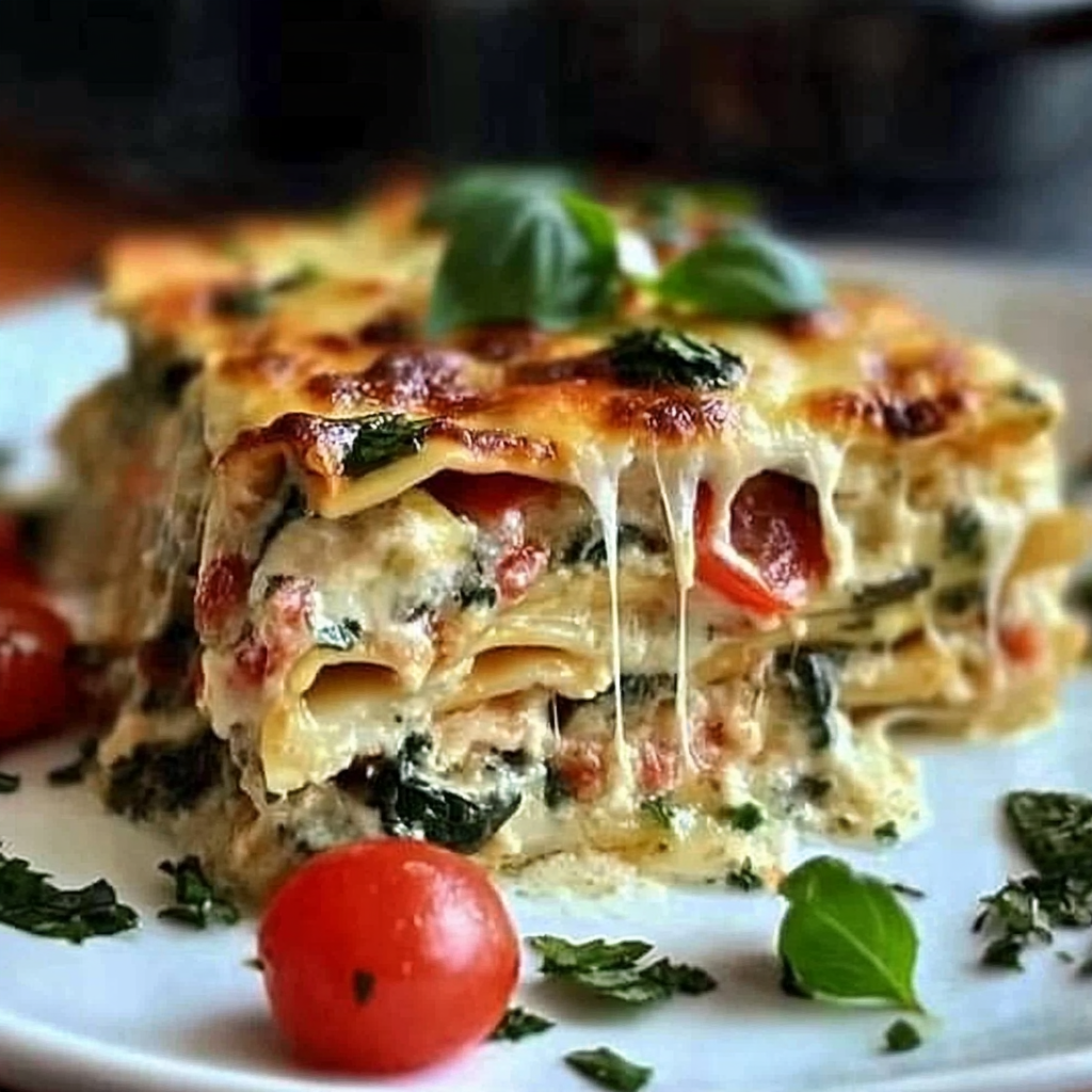 White Chicken Caprese Lasagna Recipe