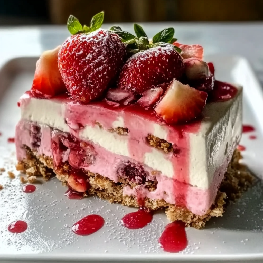 Strawberry Pretzel Ice Cream Cake Recipe