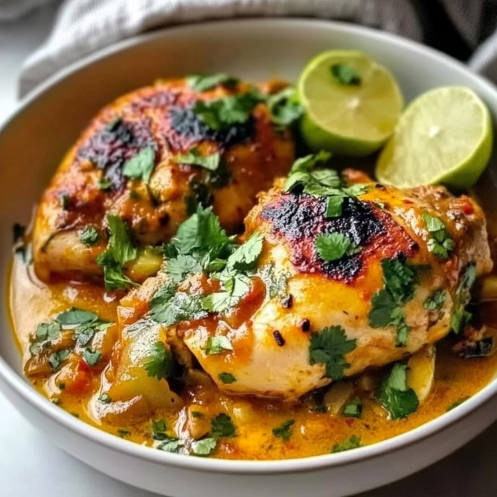 Coconut Milk-Braised Chicken with Harissa
