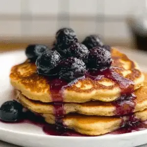 Ricotta Pancakes with Salted Blueberry Butter Recipe