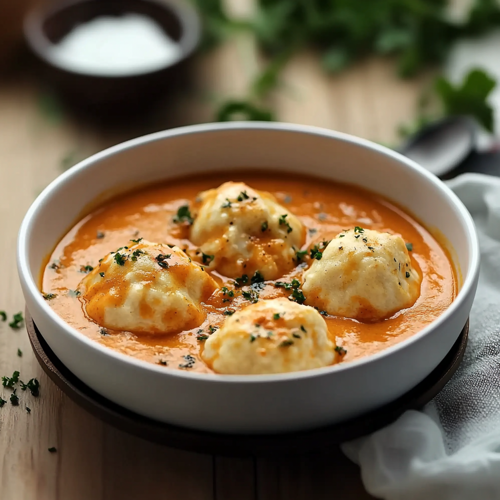 Tomato Soup with Cheddar Bay Dumplings Recipe